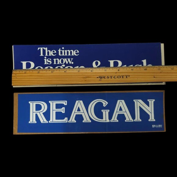 Reagan & Bush The Time Is Now 1980 Presidential Campaign Now Bumper Sticker Lot - Picture 3 of 9